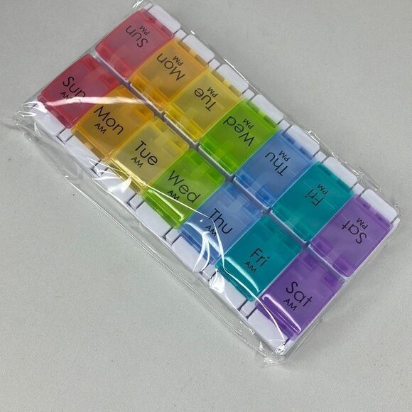 Weekly Medical Pill Organizer Multicolor 2 Sets - Picture 1 of 10
